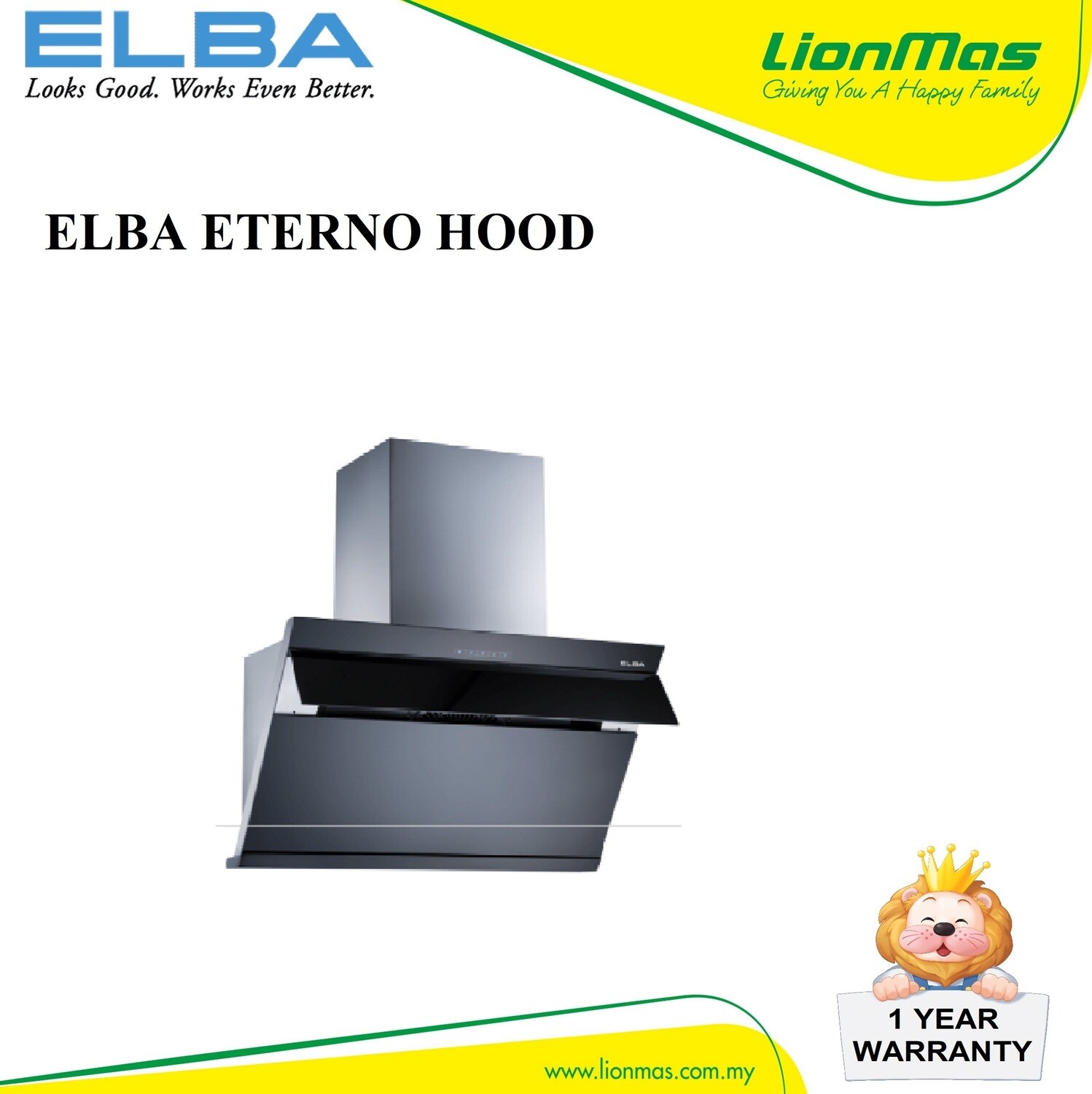 ELBA ETERNO COOKER HOOD EH-H9121ST(BK)