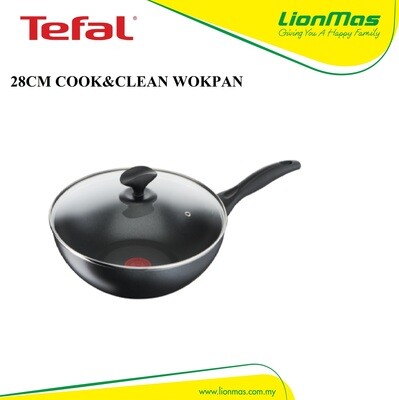 TEFAL 28CM COOK&CLEAN WOKPAN WITH LID B22572