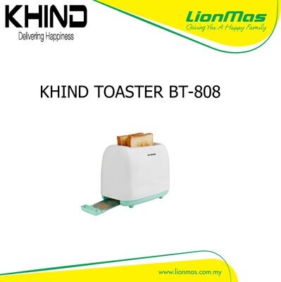 KHIND2 SLICES BREAD TOASTER WITH ANTI-DUST COVER BT-808