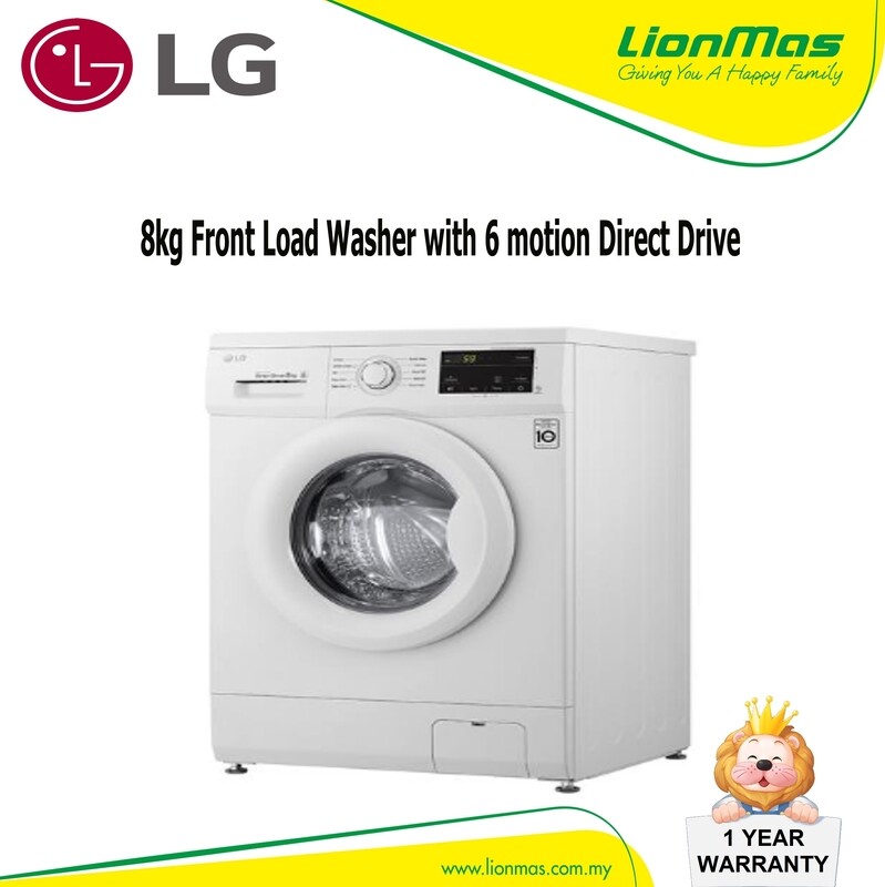 LG 8KG FRONTLOAD WASHER WITH 6 MOTION DIRECT DRIVE WD-MD8000WM LG 8KG FRONTLOAD WASHER WITH 6 MOTION DIRECT DRIVE WD-MD8000WM