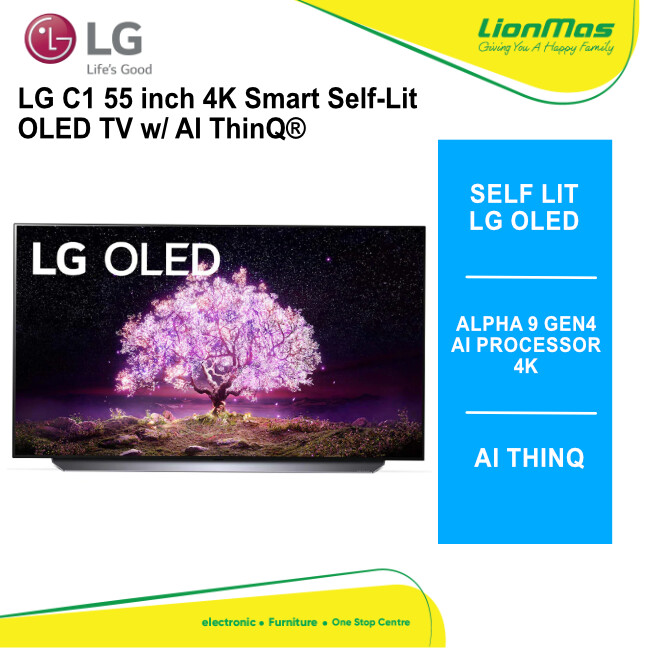 LG 55" C1 4K OLED SMART TV WITH AI ThinQ, OLED55C1PTB(CLEARANCE SET)