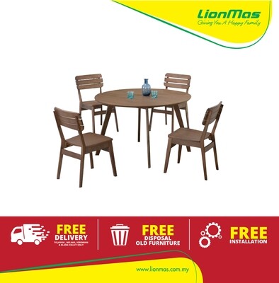Solid Rubber Wood Dining Round Table
