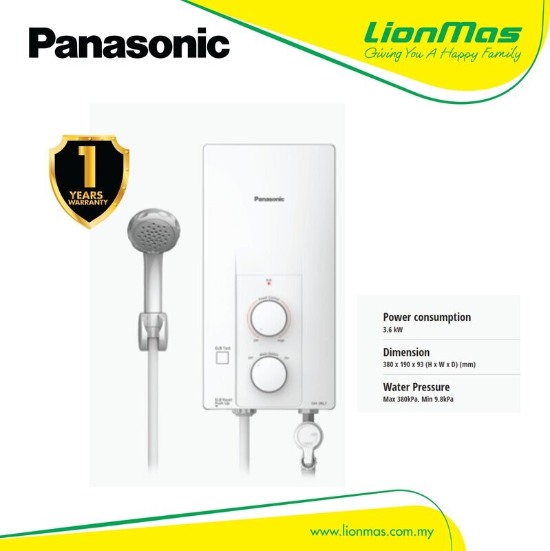 PANASONIC BASIC HOME SERIES WATER HEATER DH-3RL1MW