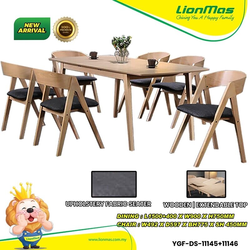WOODEN 1+6 EXTENDABLE DINING SET YGF-DS-11145+11146 WOODEN 1+6 EXTENDABLE DINING SET YGF-DS-11145+11146