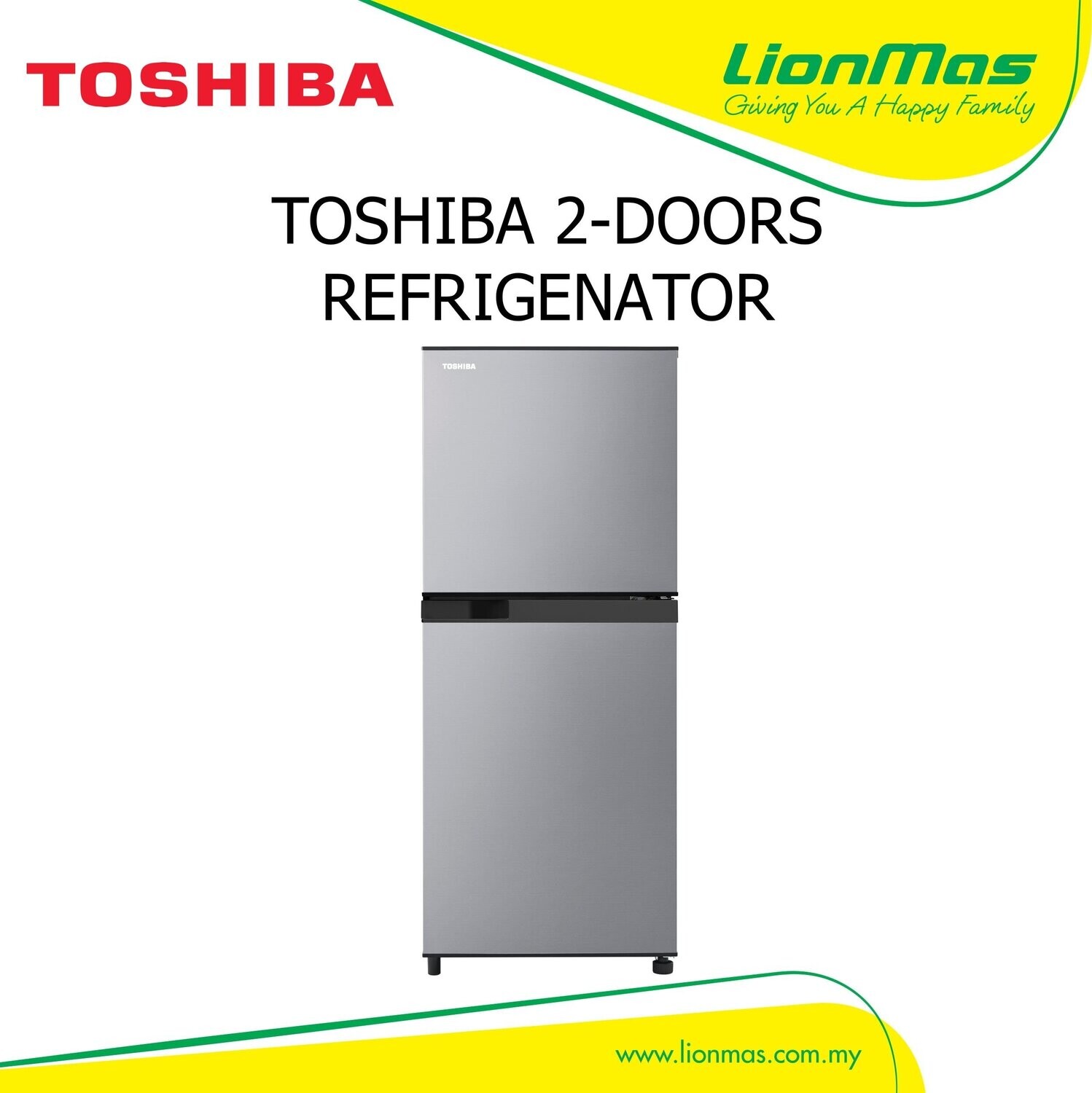 TOSHIBA 203L 2 DOOR REFRIGERATOR HR-B22MPSS