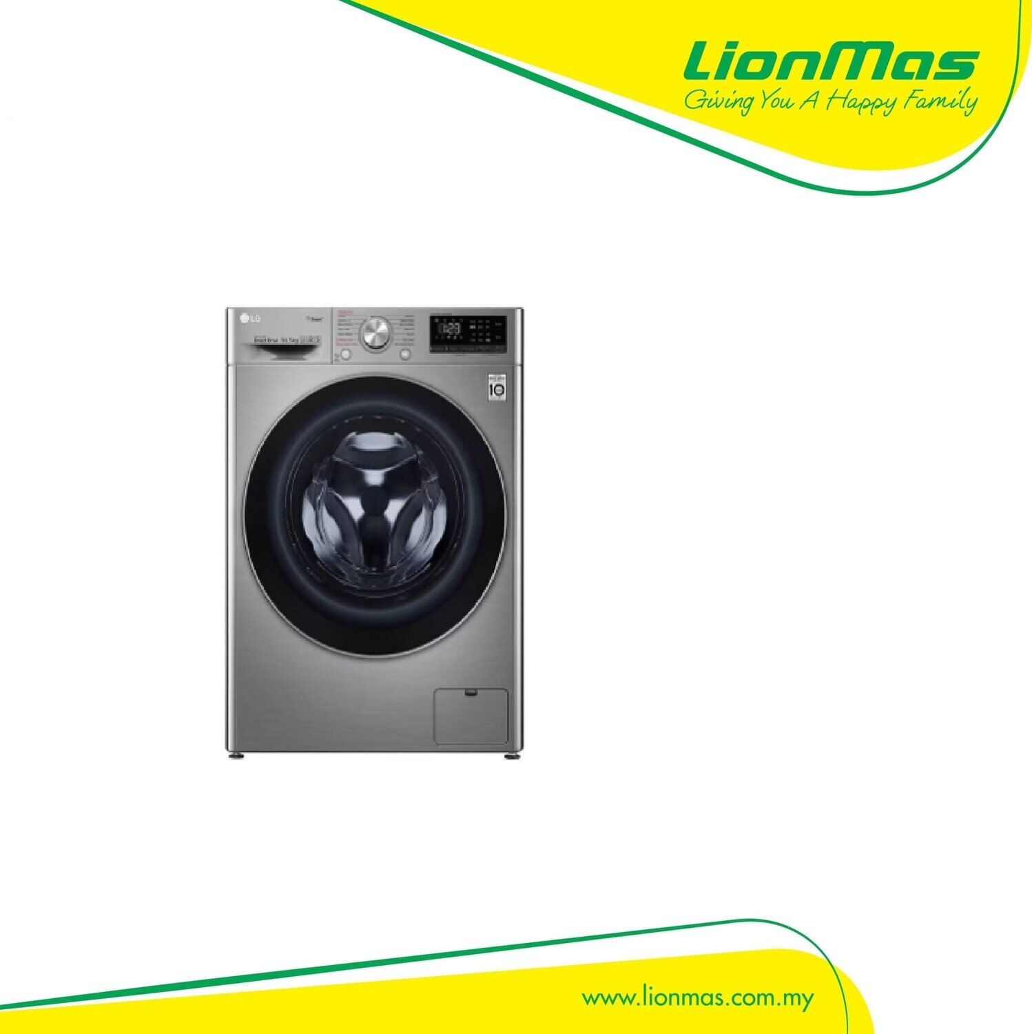 LG 10.5KG FRONTLOAD WASHER WITH AI DIRECT DRIVE AND STEAM FV1450S4V