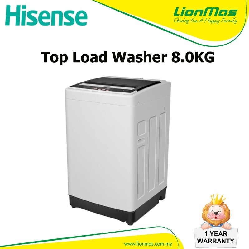 HISENSE 8KG FULLY AUTO WASHING MACHINE WTAR8011G