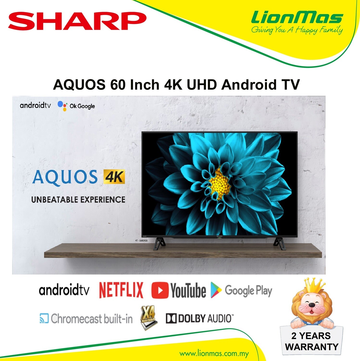 SHARP 60" 4K ANDROID TV 4TC60DK1X