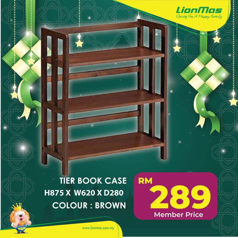 EL 3 TIERS BOOK CASE SOLID WOOD BC-3212