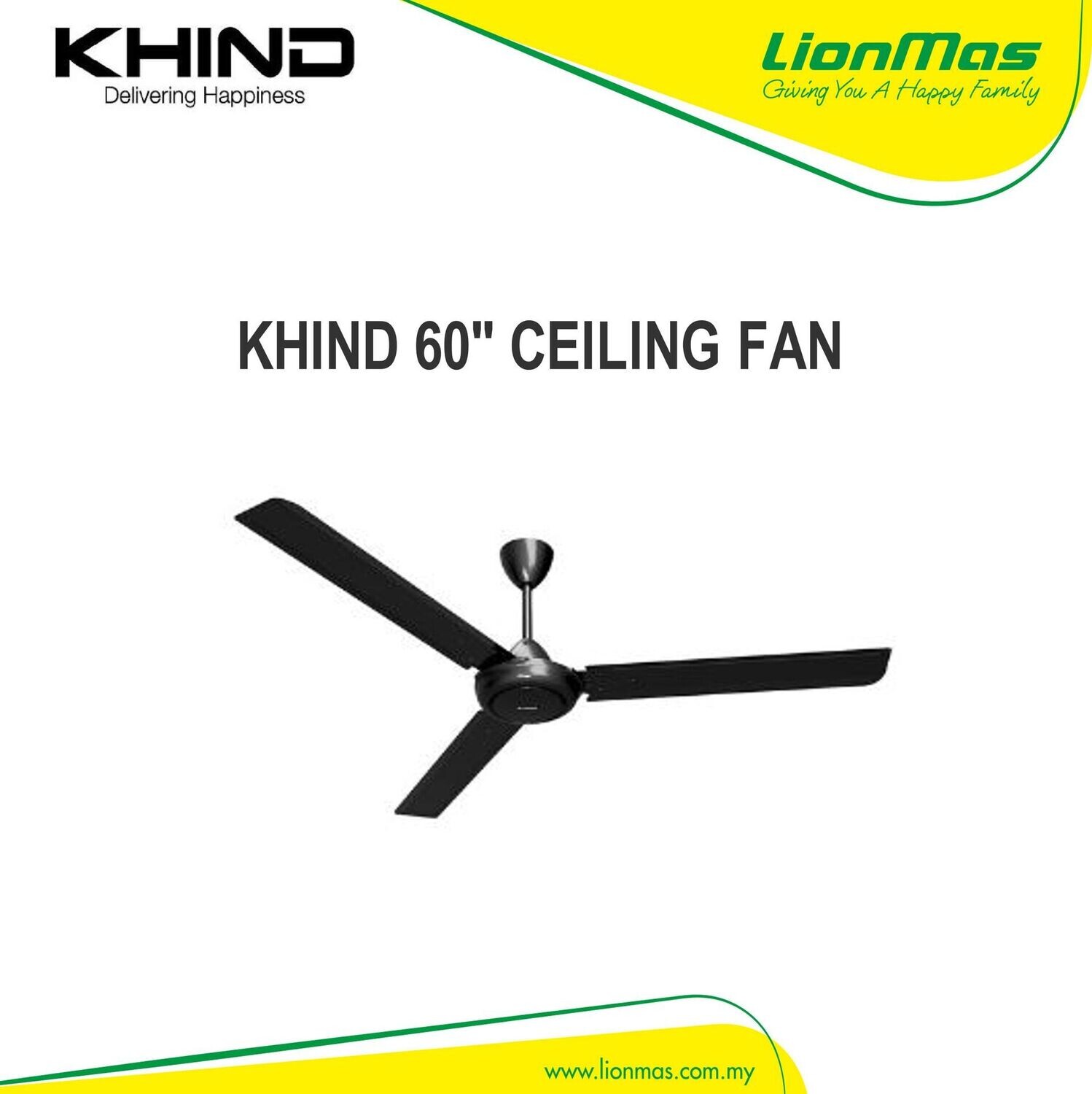 KHIND 60" CEILING FAN (BLACK) CF-618B