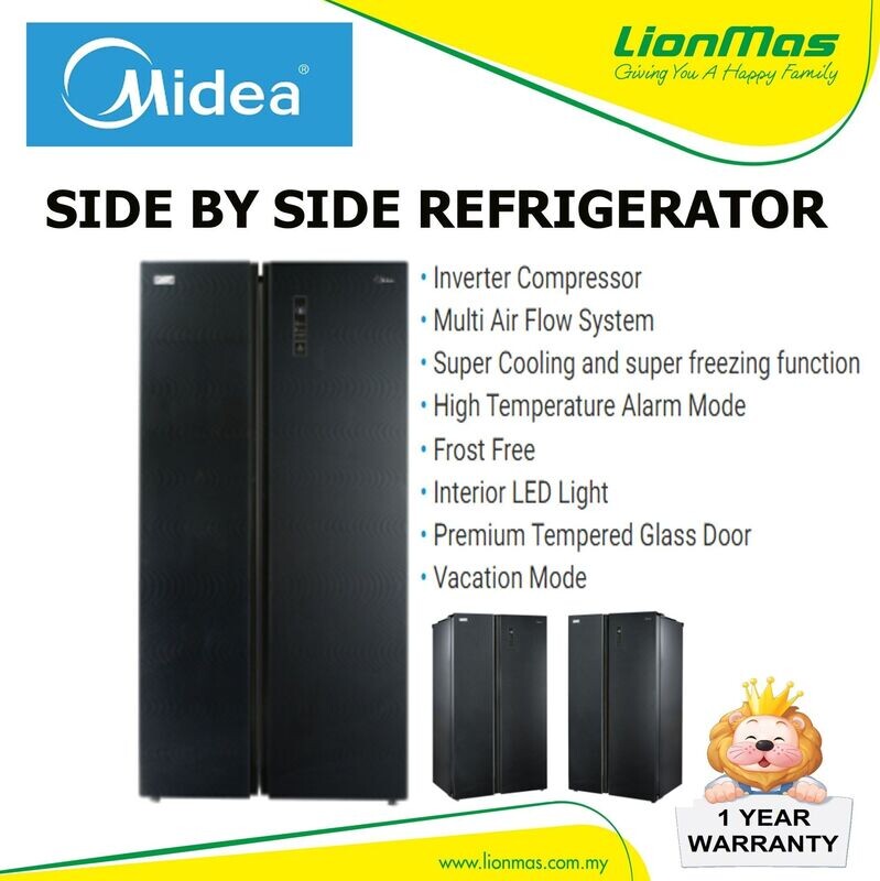 MIDEA SIDE BY SIDE REFRIGERATOR 587L MSS-580WEVB MIDEA SIDE BY SIDE REFRIGERATOR 587L MSS-580WEVB