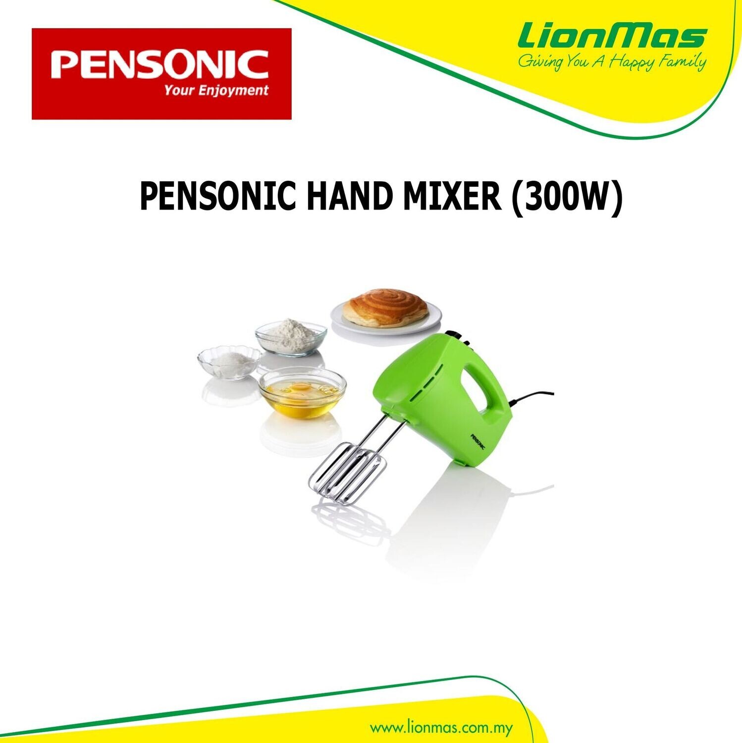 PENSONIC HAND MIXER (300W) PM-116G
