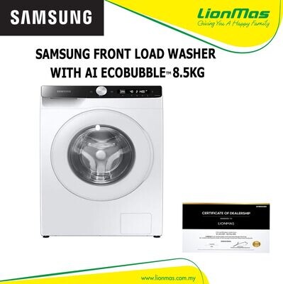 SAMSUNG FRONT LOAD WASHER WITH AI ECOBUBBLE 8.5KG WW85T504DTT