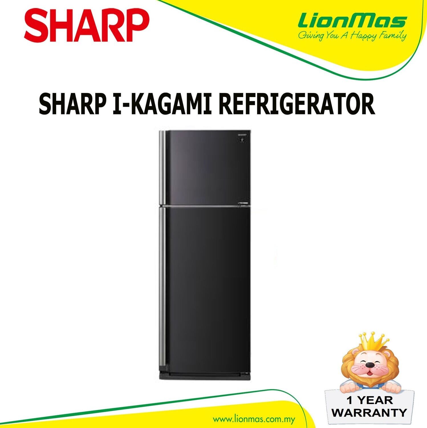 SHARP 2 DOOR FRIDGE WITH J-TECH INVERTER (700L) SJ-P735MBK