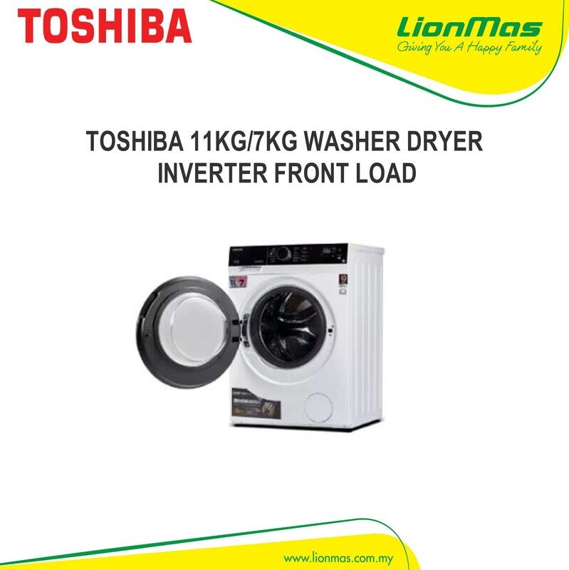 TOSHIBA 11KG / 7KG WASHER DRYER INVERTER FRONT LOAD TWD-BJ120M4M TOSHIBA 11KG / 7KG WASHER DRYER INVERTER FRONT LOAD TWD-BJ120M4M