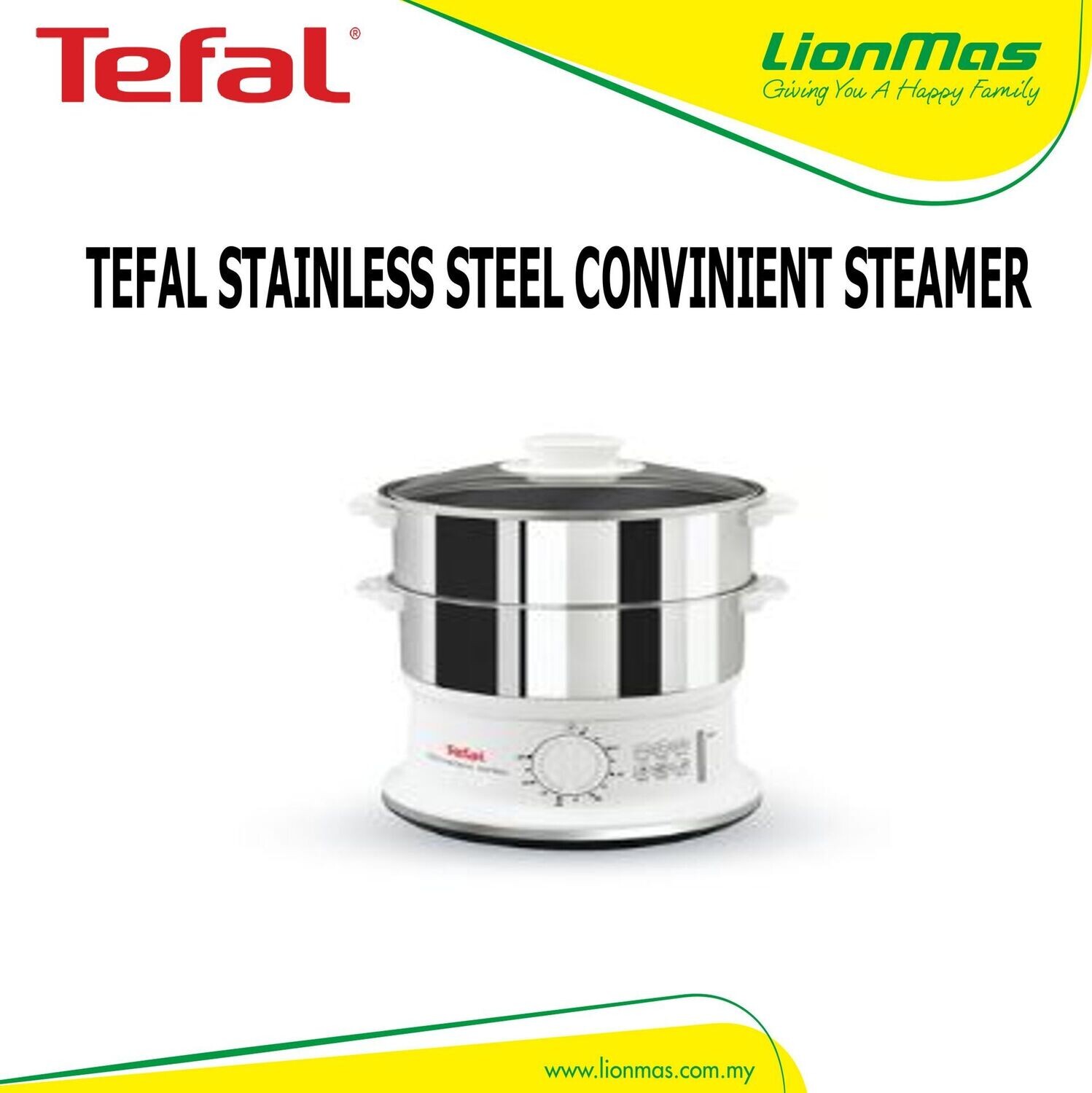 TEFAL STAINLESS STEEL CONVENIENT STEAMER VC-1451