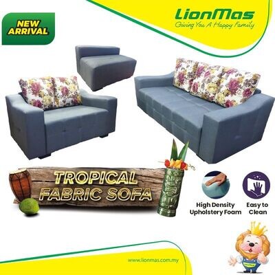 TROPICAL - 2+3 Fabric Sofa + Stool