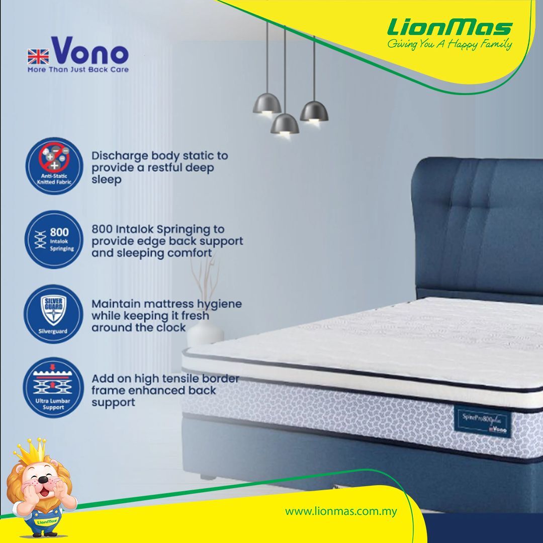 VONO SpinePro800-PLUS with Single/S.Single/Queen/King size