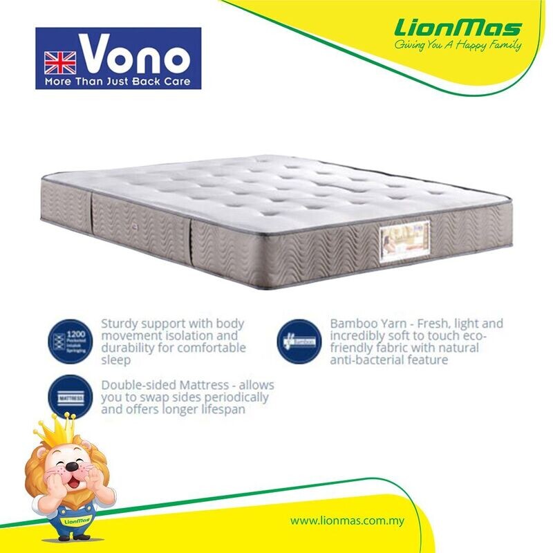 VONO Back Relaxer II 9″ Pocketed Interlock Spring System Mattress-4 Sizes