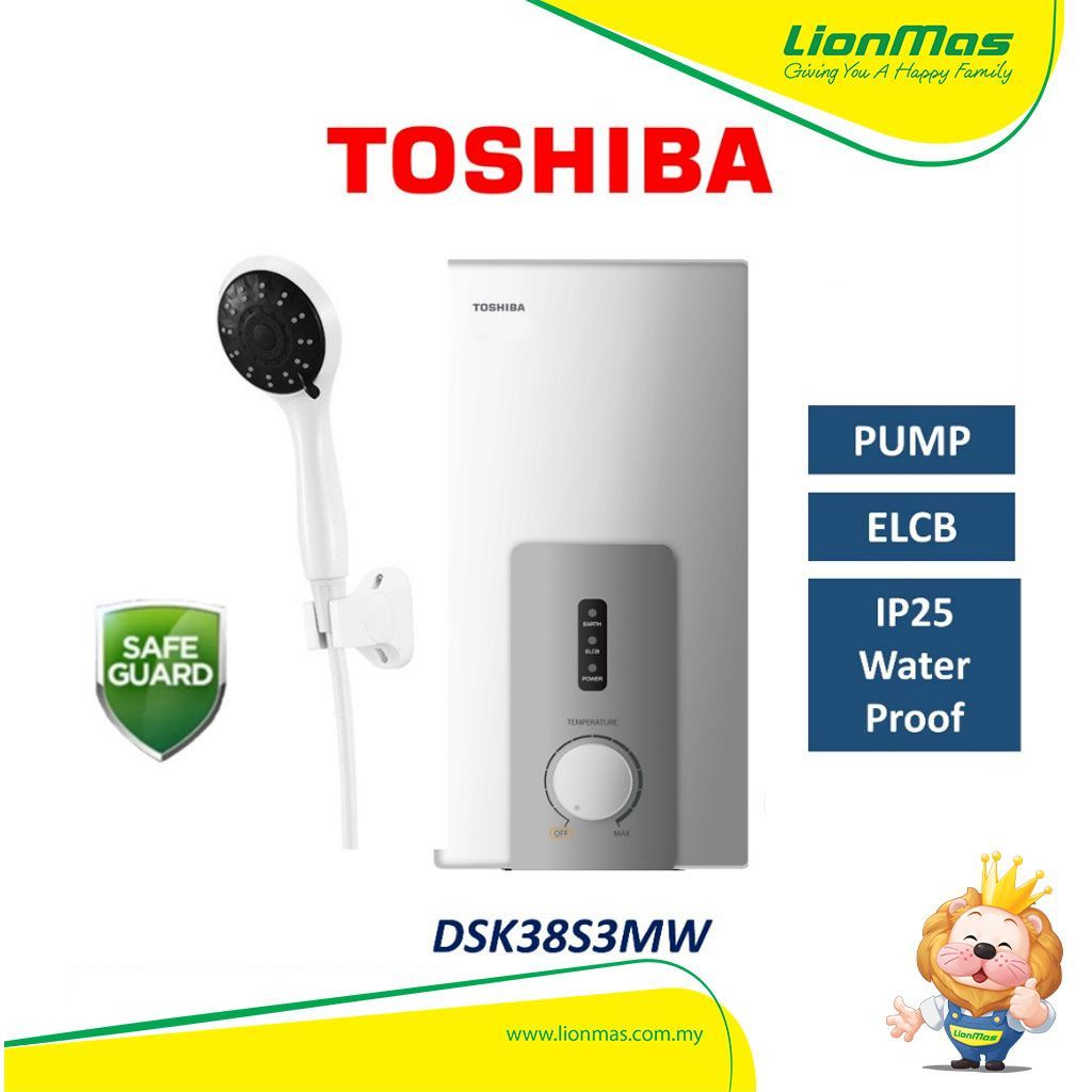 Toshiba DSK38S3MW Instant Water Heater with PUMP