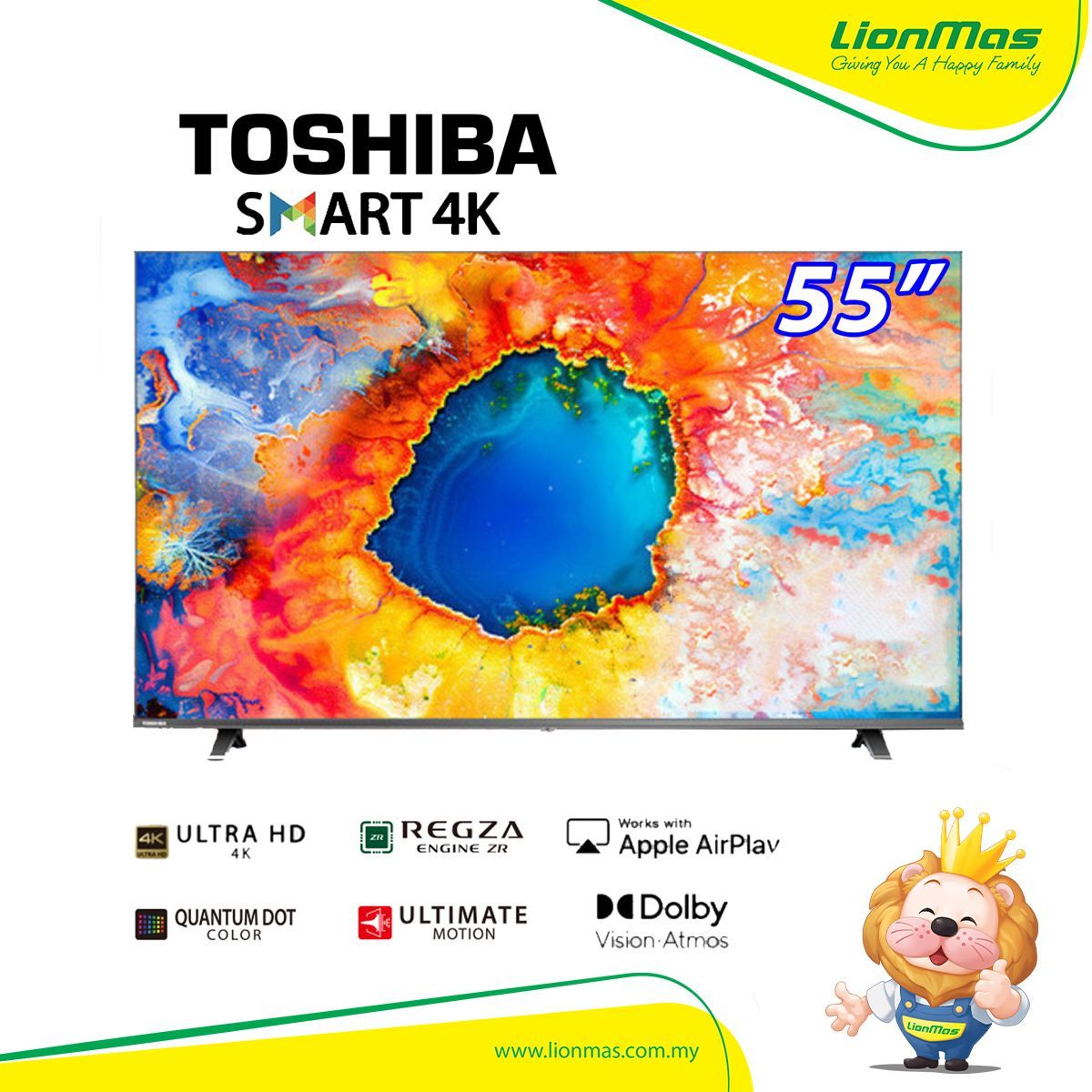 Toshiba 55″ 55M450NP 4K UHD QLED Smart TV