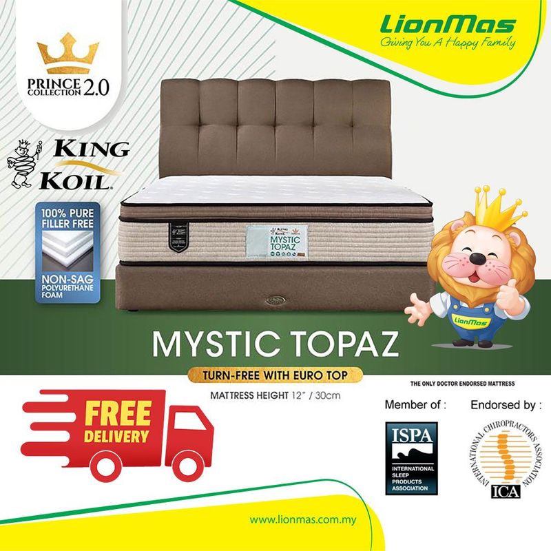 King Koil Prince Collection 2.0 –Mystic Topaz (Turn-Free with Euro Top)