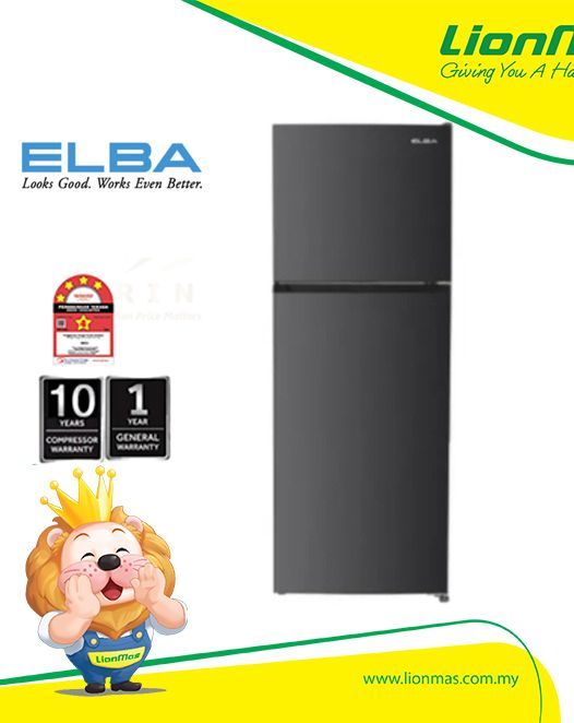 ELBA 240L TOP MOUNT FRIDGE / 4 STAR / AUTO DEFROST / 2 DOOR - ER-R2438(GR)