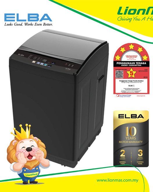 Elba EWT-R1553(GR) 15.5kg Top Loading Fully Automatic Washing Machine