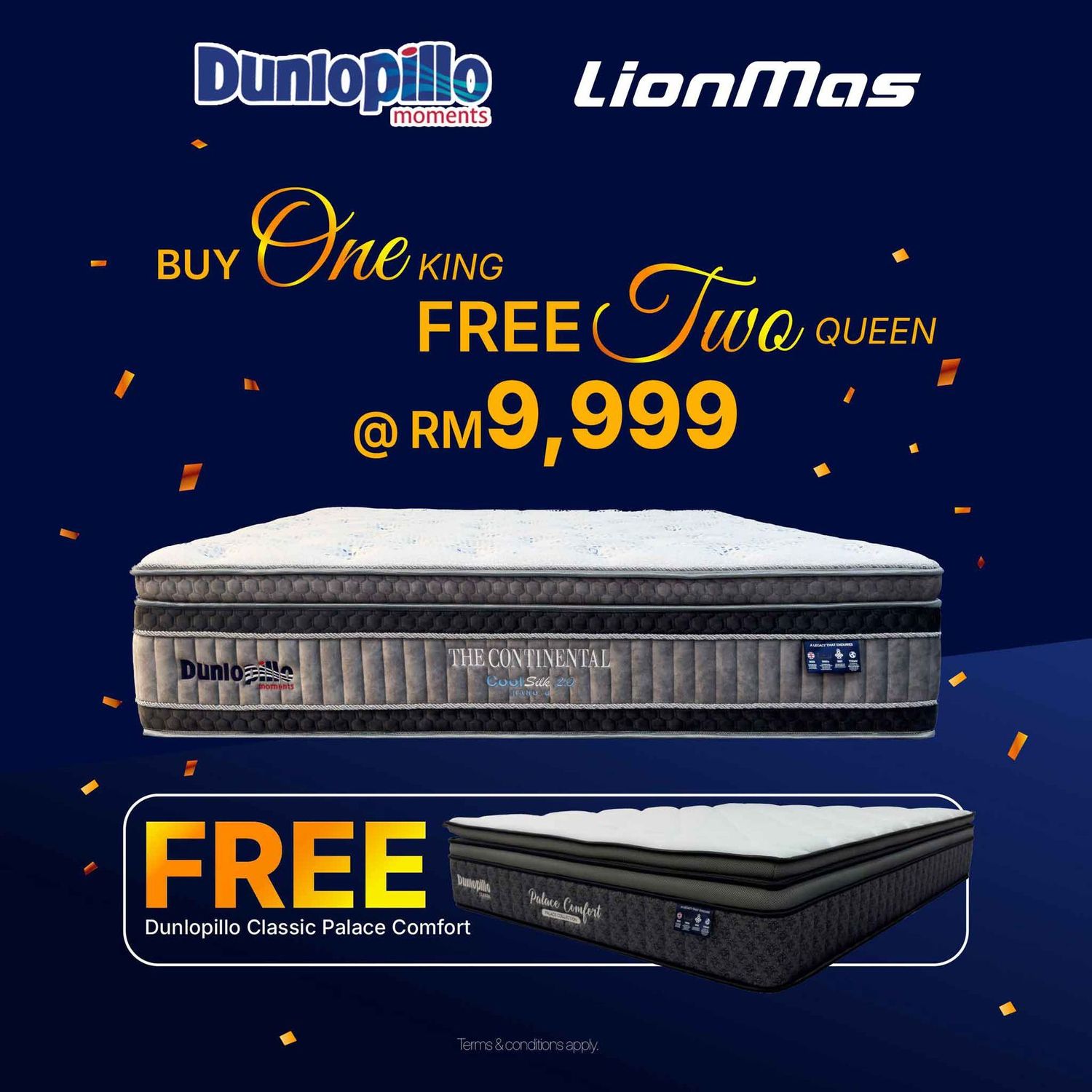 [ Dunlopillo ] BUY 1 FREE 2 Mattress