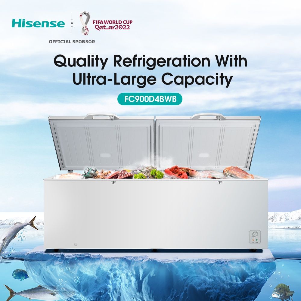 Hisense (780L) 8 In 1 Chest Freezer With LED Light FC900D4BWBP