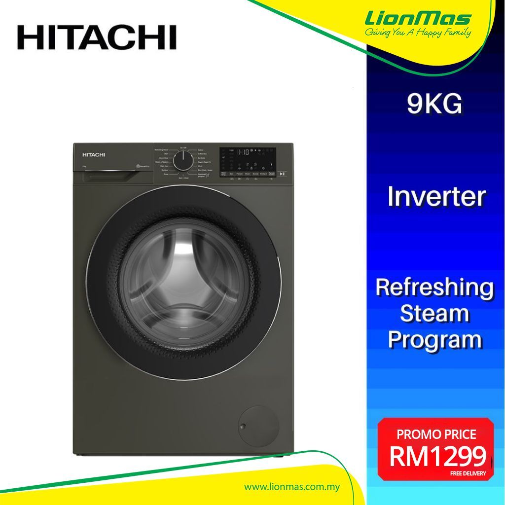 Hitachi 9KG Inverter Front Load Washing Machine BD-90YFVEM Hitachi 9KG Inverter Front Load Washing Machine BD-90YFVEM