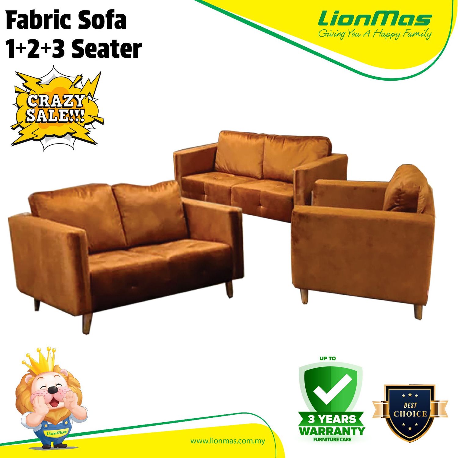 Fabric Sale 1+2+3 Seater [ FREE DELIVERY ]