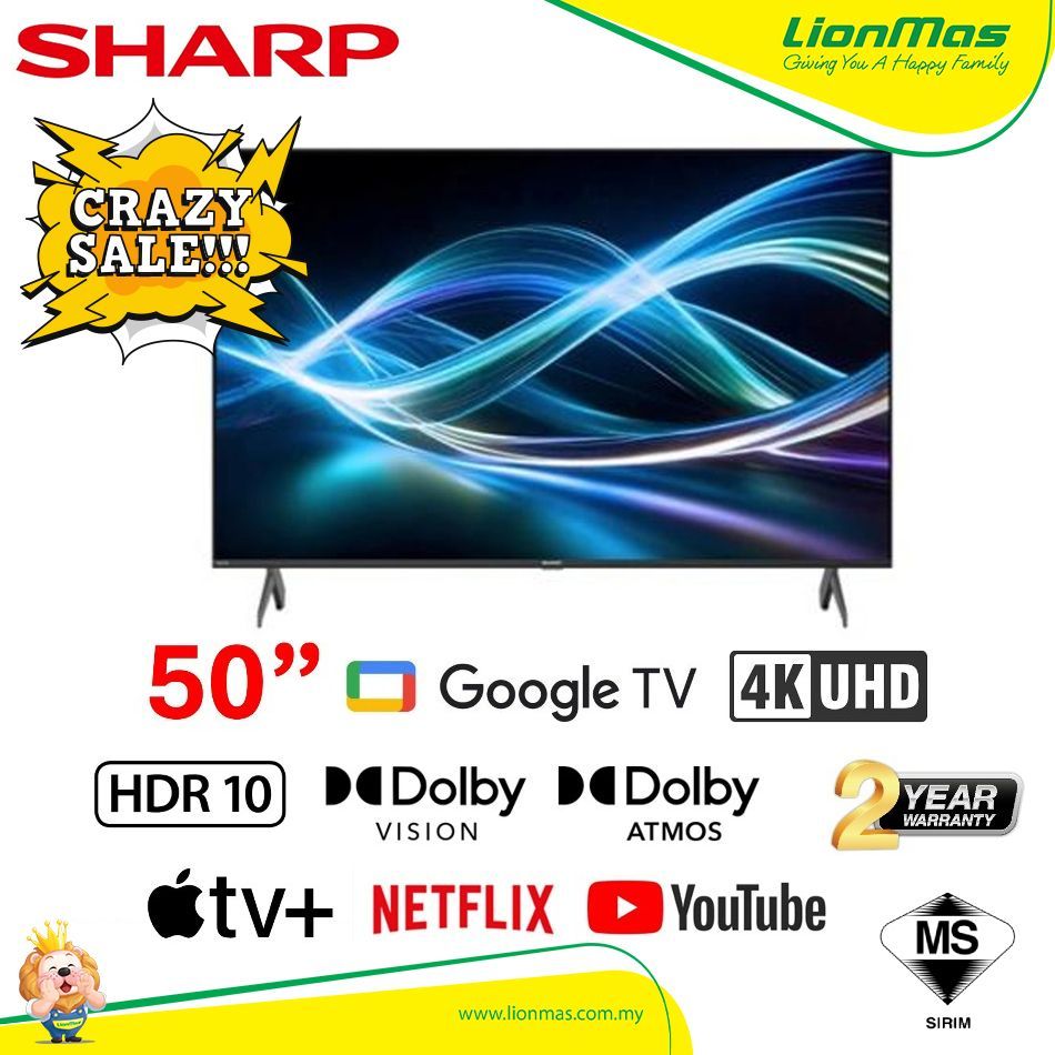 Sharp 4TC50HJ6000X 50"  4K UHD Google Smart TV