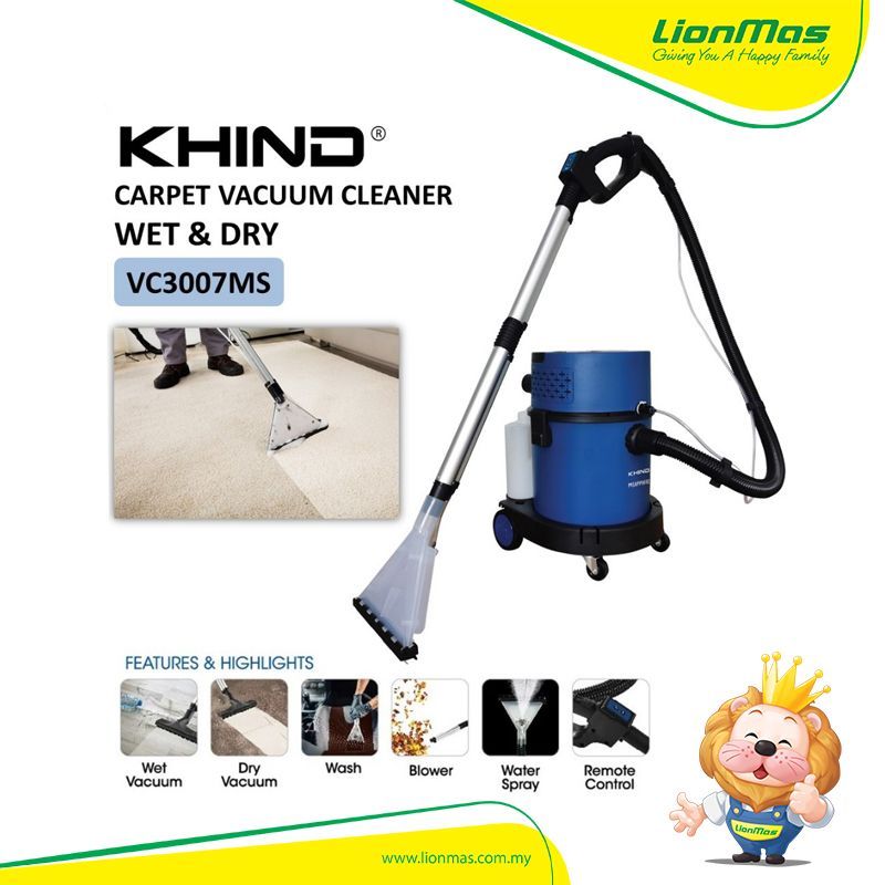 Khind VC3007MS Vacuum Cleaner 20L / WET DRY WASH BLOW / Vakum Cuci Karpet Cuci sofa kereta Car seat