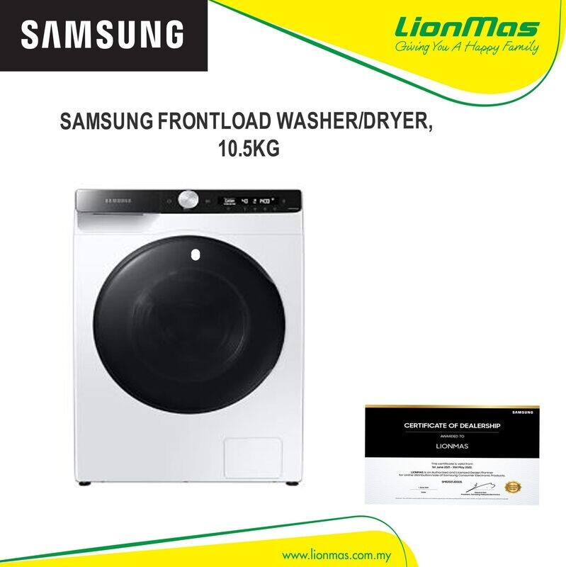 SAMSUNG FRONTLOAD WASHER/DRYER 10.5KG WD10T504DBE(FOC RM400 AEON VOUCHER)