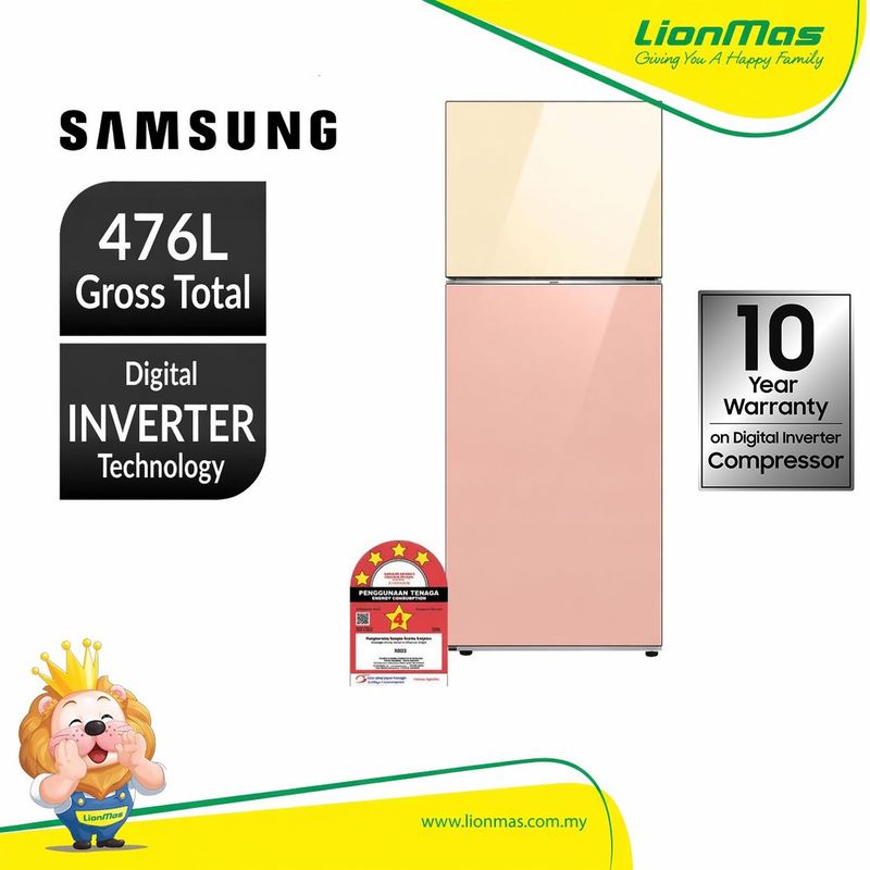 [PRE ORDER] Samsung BESPOKE Smart Inverter Top Mount Freezer Refrigerator 476L