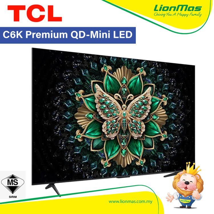 TCL 55 Inch QD Mini LED 144Hz 4K UHD HDR10+ Dolby Vision Dolby Atmos MEMC Google TV 55C6K