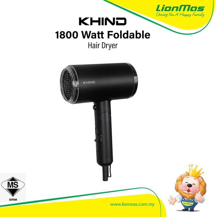 Khind HD1800 Foldable Light Weight 1800W Hair Dryer