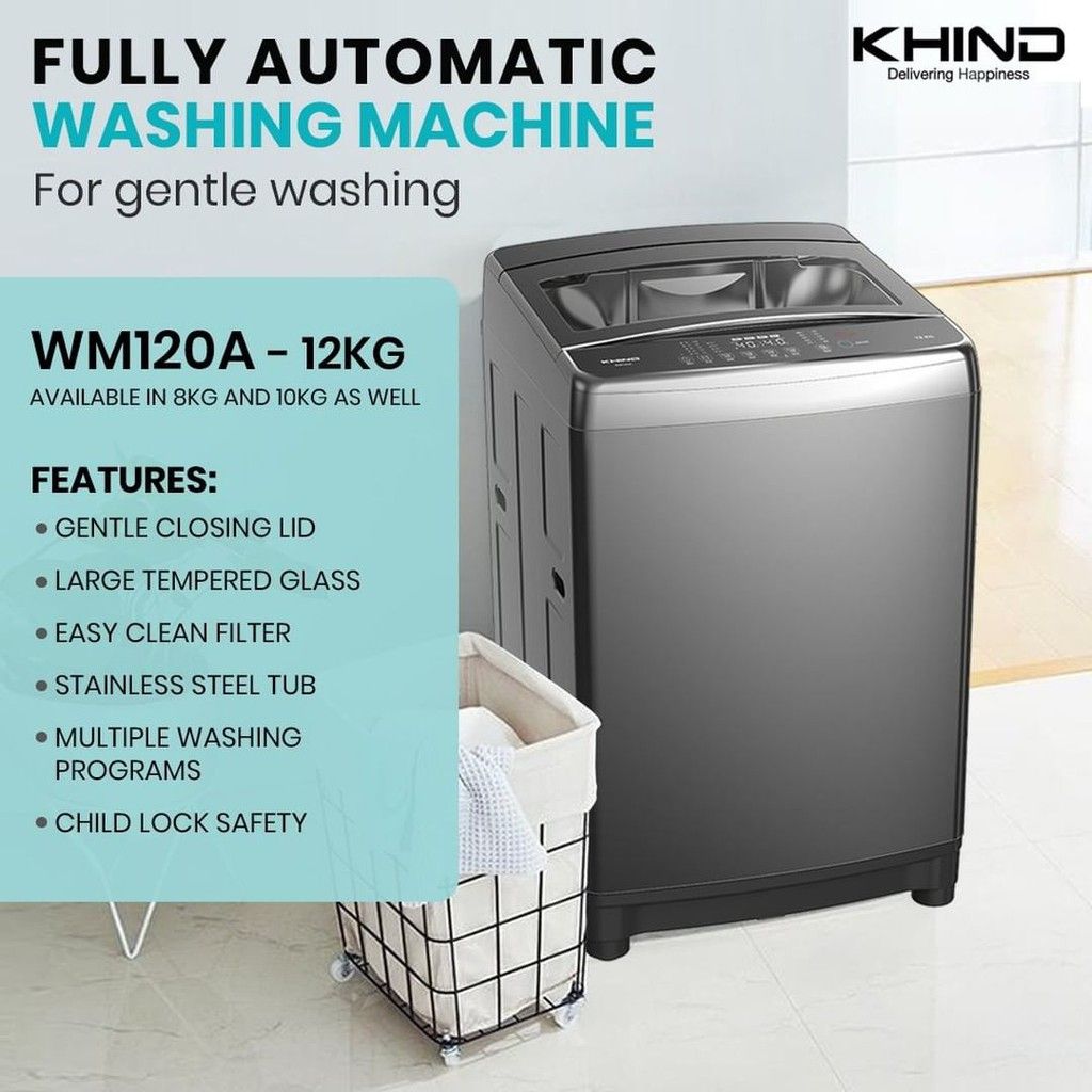 Khind Mesin Basuh Fully Auto Washing Machine (12 kg) WM120A
