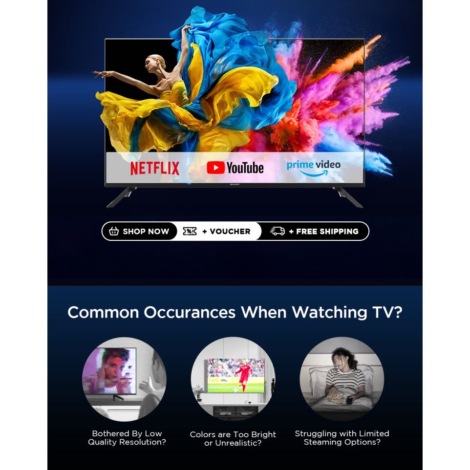 SHARP GJ4000X 4K UHD Smart TV Slim Bezel 4TC55GJ4000X