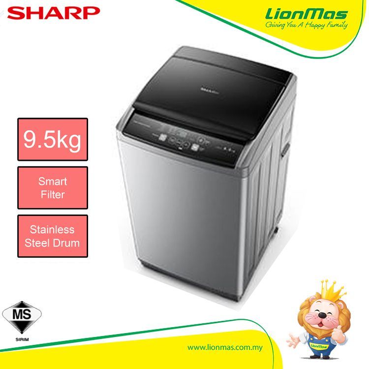 Sharp 9.5kg Washing Machine ES921X | Mesin Basuh | Top Load Washer Sharp 9.5kg Washing Machine ES921X | Mesin Basuh | Top Load Washer