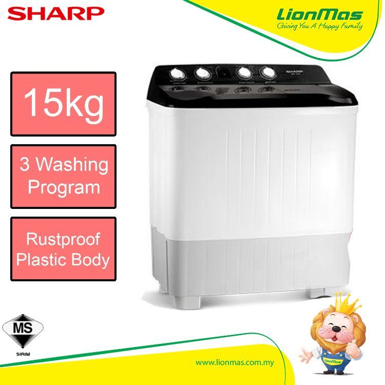 Sharp 15kg Semi-Auto Washing Machine ESTP1516 | Mesin Basuh Sharp 15kg Semi-Auto Washing Machine ESTP1516 | Mesin Basuh