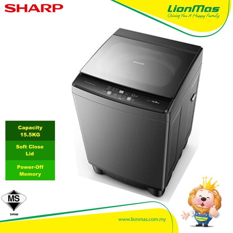 Sharp 15.5KG Fully Auto Washing Machine Premium Model Series ESX-1521 ESX1521