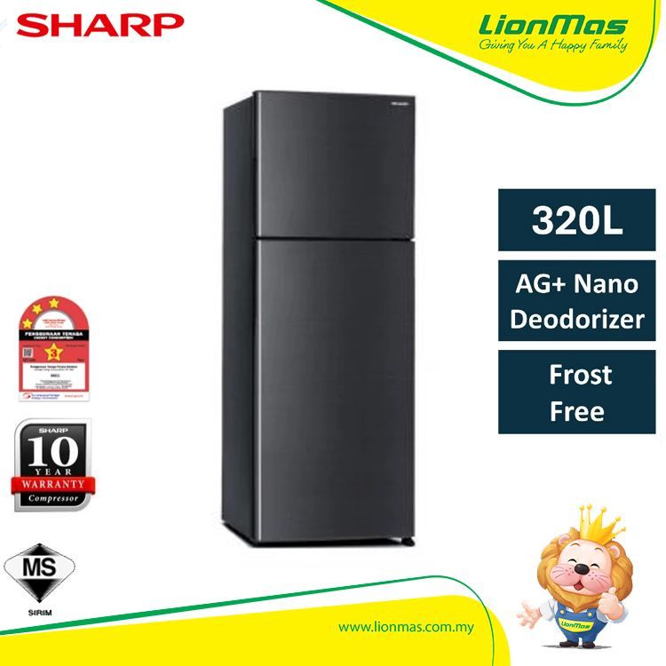 Sharp SJ327MDS 320L 2 Doors Refrigerator Peti Sejuk Fridge