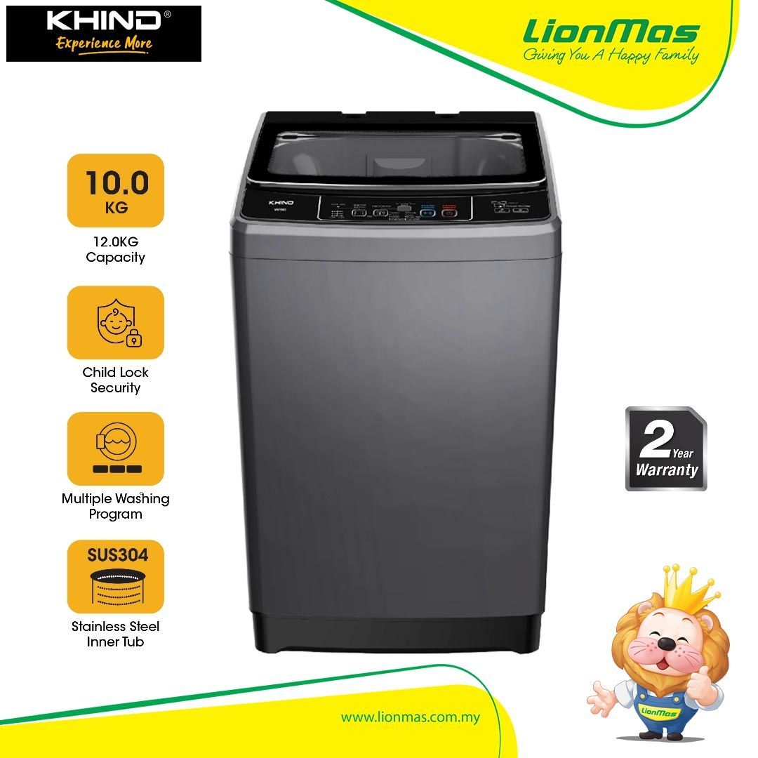 KHIND Fully Auto Washing Machine | Mesin Basuh Automatik (10KG) WM100B