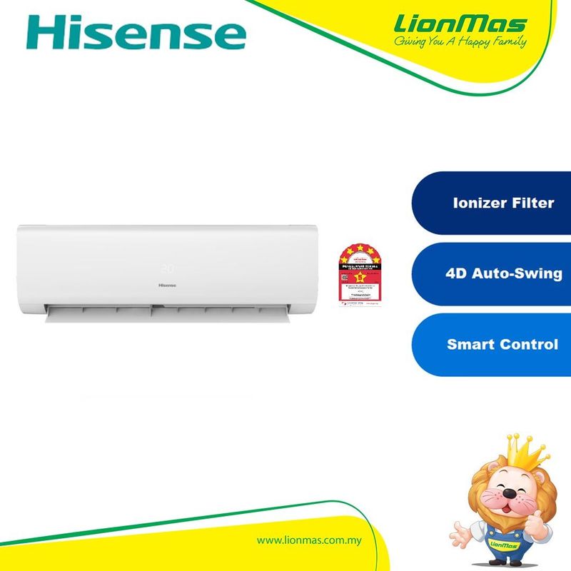 Hisense Aircond  1.5HP R32 Inverter Air Conditioner AS13X5TUA