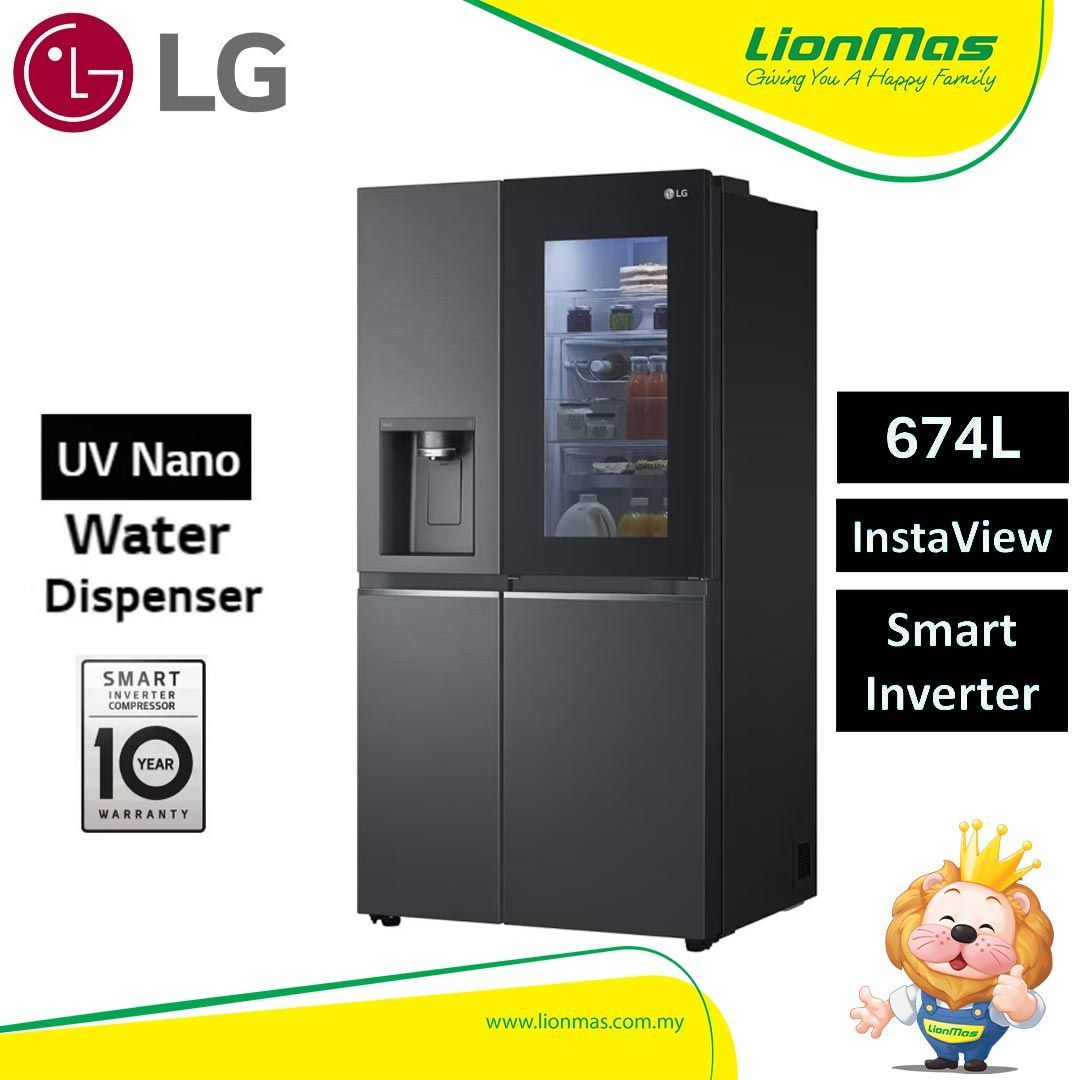 LG GC-X257CQES Side by Side Refrigerator with Insta View & Door-in-Door Fridge Peti Sejuk