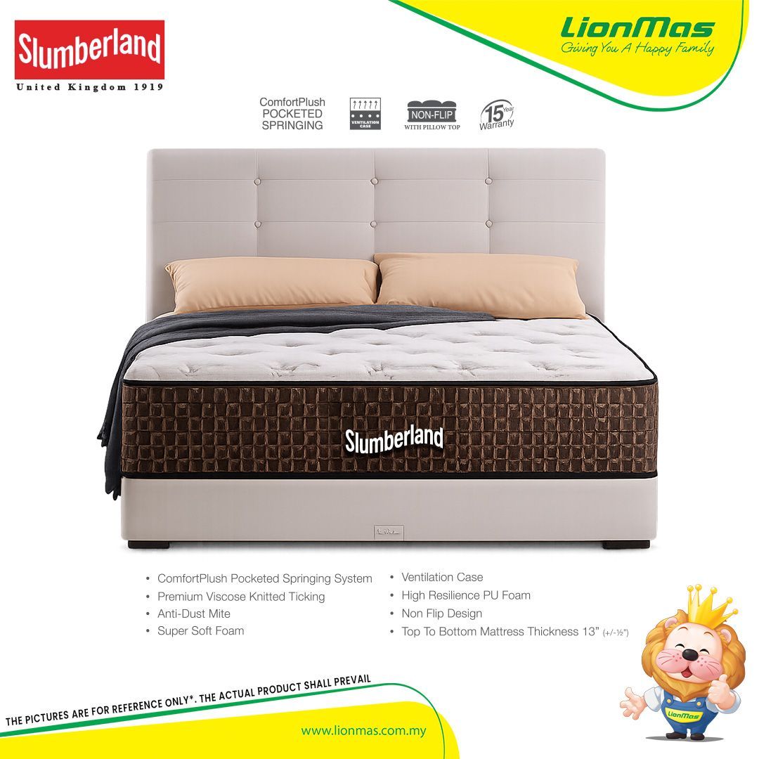 Slumberland Exclusive Comfort 13″ Pocketed Spring Mattress (QUEEN/KING)