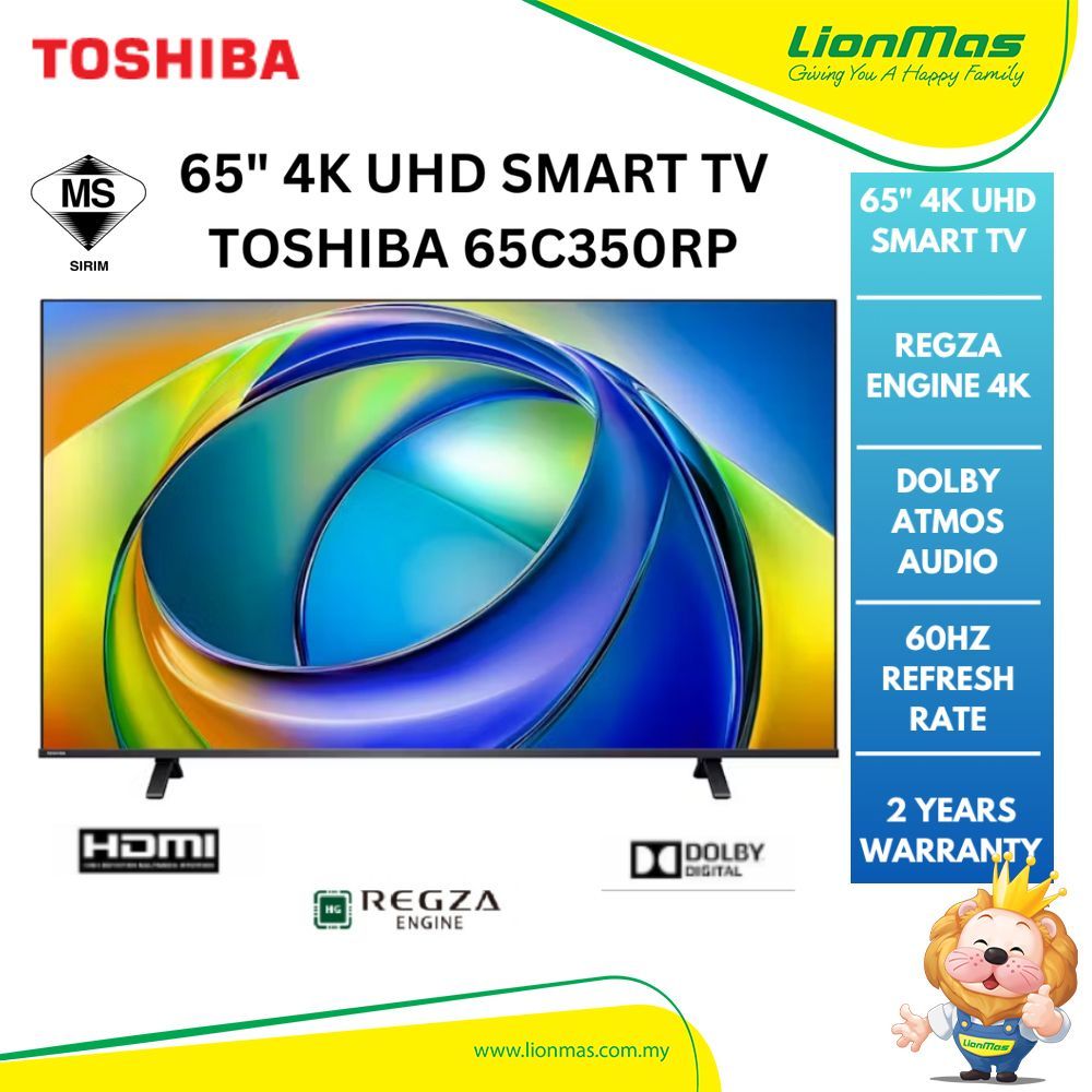 [FREE SHIPPING] TOSHIBA 65" 4K UHD SMART TV 65C350RP (REGZA ENGINE | DOLBY AUDIO | 60Hz)