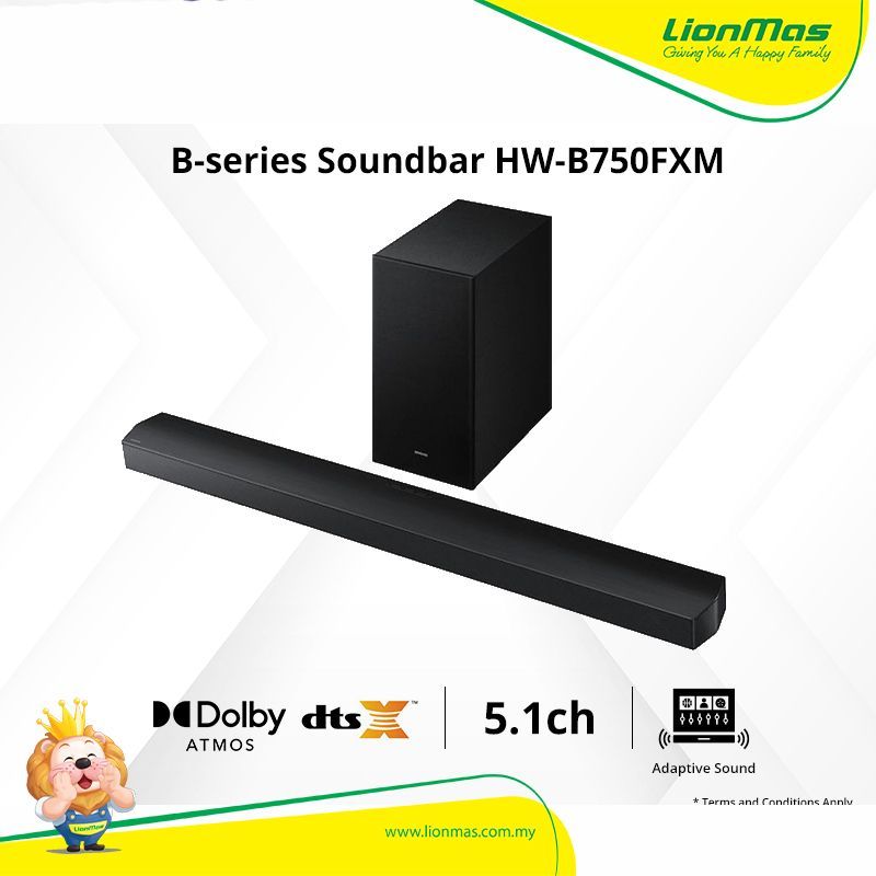 Samsung B-series 5.1ch Subwoofer Soundbar (2025) - Black (HW-B750F/XM)